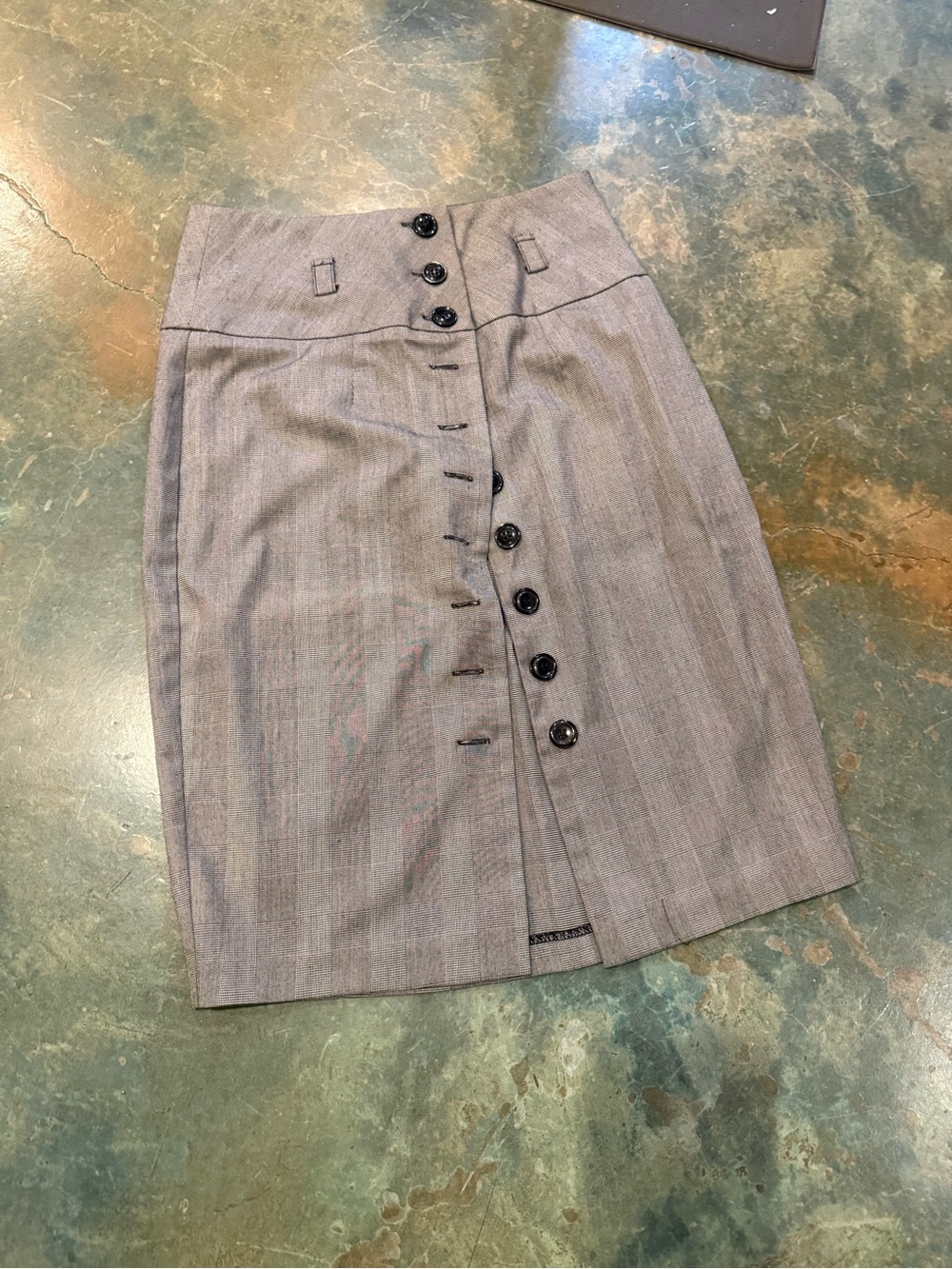 Forever 21 Gray Button-Front High-Waist Pencil Skirt